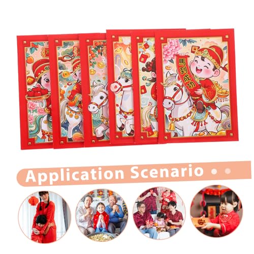 VILLCASE 20 Stück Rote Umschläge Jahr Des Pferdes Cartoon Design Glücksgott Motiv Rote Geldtaschen aus Stabilem Papier für Chinesisches Neujahr Frühlingsfest Hochzeit Geburtstag VILLCASE 20 Stück Rote Umschläge Jahr Des Pferdes Cartoon Design Glücksgott Motiv Rote Geldtaschen aus Stabilem Papier für Chinesisches Neujahr Frühlingsfest Hochzeit Geburtstag von VILLCASE