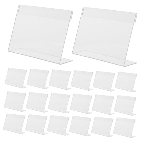 VILLCASE 20 Stück Teiliges Acryl Schildhalter Transparenter Förmiger Preisschild Ständer aus Robustem Acryl Klarer Displayständer für Theke Supermarkt Kühlschrank Vielseitiger VILLCASE 20 Stück Teiliges Acryl Schildhalter Transparenter Förmiger Preisschild Ständer aus Robustem Acryl Klarer Displayständer für Theke Supermarkt Kühlschrank Vielseitiger von VILLCASE
