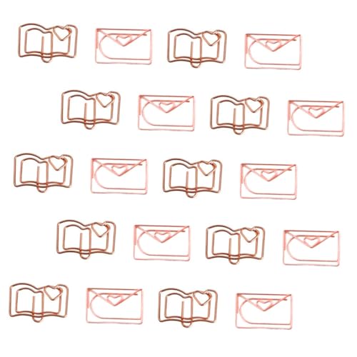 VILLCASE 20 Stück Teiliges Kleine Büroklammern in Brief und Buchform Praktische und Vielseitige Papierklammern für Büro Schule Memo DIY Roségoldfarbene Sonderform Zeitsparend und Handlich VILLCASE 20 Stück Teiliges Kleine Büroklammern in Brief und Buchform Praktische und Vielseitige Papierklammern für Büro Schule Memo DIY Roségoldfarbene Sonderform Zeitsparend und Handlich von VILLCASE