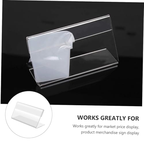 VILLCASE 20 Stück Teiliges Mini Tischkartenhalter Preisschildständer aus Robustem Material Klarer Signhalter für Büro Supermarkt Geschäft und Konferenz Praktisches Preisschild display für von VILLCASE