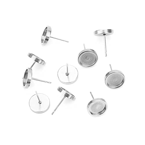 VILLCASE 20 Stück Teiliges Ohrstecker Runde Ohrringe für Damen Silber Außendurchmesser Nadel Innendurchmesser Hypoallergen und Langlebig von VILLCASE