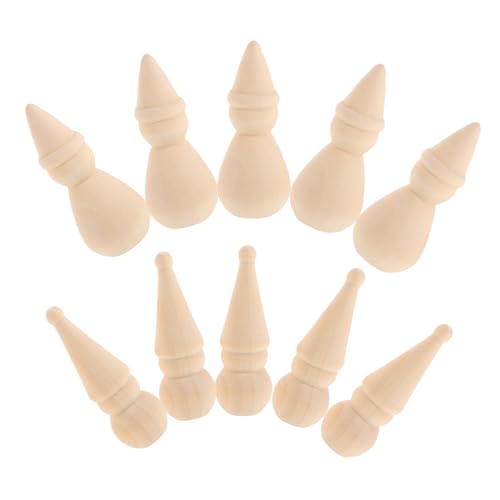 VILLCASE 20 Stück Teiliges Unbemalte Holz Schneemann Figuren Stabile Diy Peg Puppets für Weihnachtsdeko Malprojekte Kreative Familienaktivitäten und Schulkunstprojekte von VILLCASE