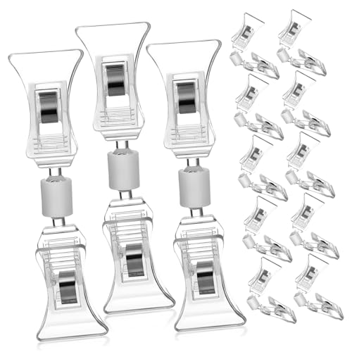 VILLCASE 20 Stück Transparente Doppelklips für Preisschilder Clips für Etikettenanzeige für Einzelhandel Büro und Zuhause Einfach zu Verwenden Klare Sichtbarkeit von VILLCASE