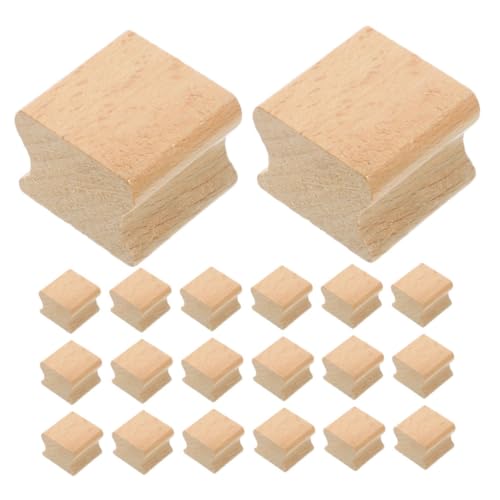 VILLCASE 20 Stück hölzernes Siegel Holzstempel Gravur Holz scrapbooking zubehör Briefmarkenset Stempel für Karten Stempel zum Basteln Scrapbook-Stempel aus Holz Scrapbook-Siegel Light Brown von VILLCASE