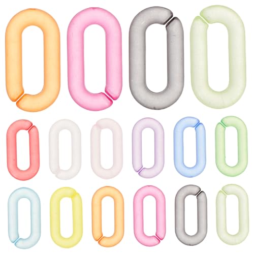 VILLCASE 200 Stück Acryl Verbindungsringe Regenbogenfarben Schnelle Verbindungsringe für Geldbörsen Schlüssel und Taschen Robuste Leichte und Multifunktionale Bastelzubehörteile für Diy von VILLCASE
