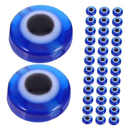 VILLCASE 200 Stück Flache Runde Perlen für Diy Schmuck Armbänder Ohrringe und Schlüsselanhänger Blau Bastelbedarf von VILLCASE
