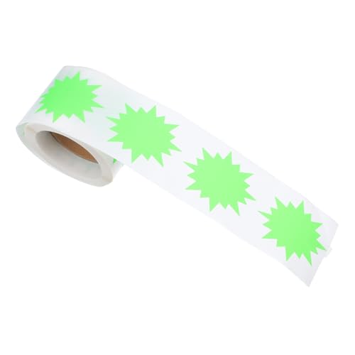 VILLCASE 200 Stück Fluoreszierende Burst Papieraufkleber für Einzelhandel Handgemachte Deko Selbstklebend Hellgrün für Verkaufsaktionen und Bastelprojekte von VILLCASE