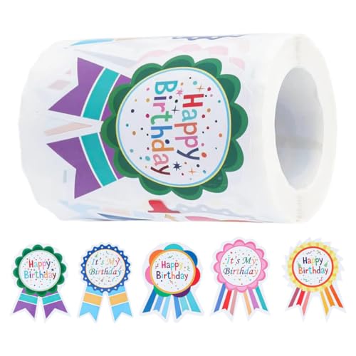VILLCASE 200 Stück Geburtstagsaufkleber Selbstklebende Badges für Party Outfits Scrapbooking und Fotobücher Versatile und Kinderfreundlich für Festliche Anlässe von VILLCASE