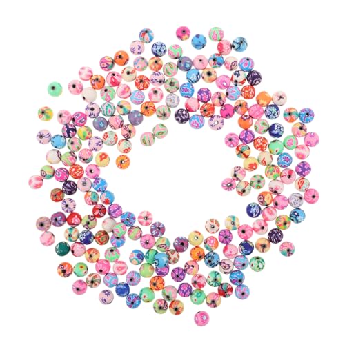 VILLCASE 200 Stück Handperlenmaterial Schmuck Bunte Lose Perlen Lose Abstandsperlen Bunte Blumenkugelperlen Dekorative Perlen Runde Charms Polymerton VILLCASE 200 Stück Handperlenmaterial Schmuck Bunte Lose Perlen Lose Abstandsperlen Bunte Blumenkugelperlen Dekorative Perlen Runde Charms Polymerton von VILLCASE