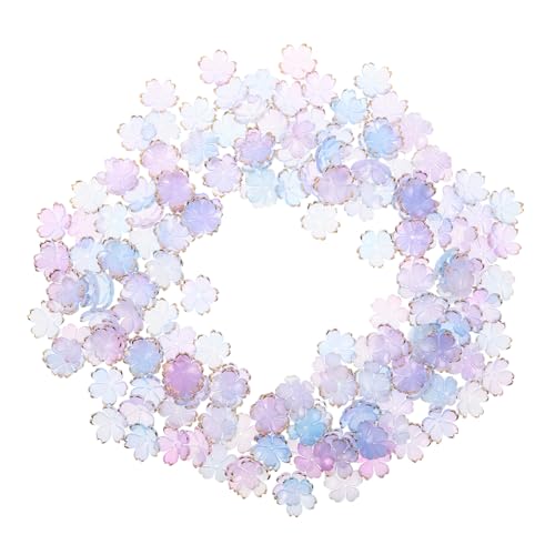 VILLCASE 200 Stück Petal Blumen-perlkappen aus Acryl mit Farbverlauf Goldumrandet Leichte Schmuck-abstandshalter für DIY Halsketten Armbänder Haarschmuck Langlebige Bastel-accessoires VILLCASE 200 Stück Petal Blumen-perlkappen aus Acryl mit Farbverlauf Goldumrandet Leichte Schmuck-abstandshalter für DIY Halsketten Armbänder Haarschmuck Langlebige Bastel-accessoires von VILLCASE