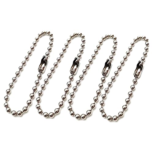 VILLCASE 200 Stück Verstellbare Kugelkette Lange Silberne Bead Chain mit Connector Verschluss Schlüsselringe für Anhänger Kettenlänge Individuell Kürzbar Vielseitig für Dog Tags und Schmuck VILLCASE 200 Stück Verstellbare Kugelkette Lange Silberne Bead Chain mit Connector Verschluss Schlüsselringe für Anhänger Kettenlänge Individuell Kürzbar Vielseitig für Dog Tags und Schmuck von VILLCASE