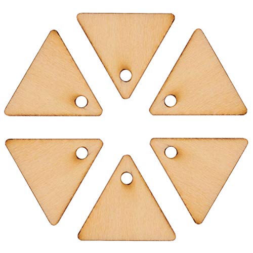 VILLCASE 200 Stück perforierte dreieckige Holzverkleidung dekoration weihnachten weinachtsdeko dekoring Pinnwand Dekorationen unvollendetes Handwerk Holzscheibe für Zuhause Holzausschnitte von VILLCASE