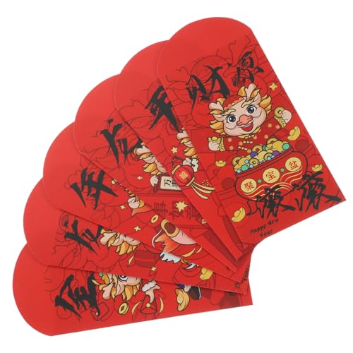 VILLCASE 24 Stück Rote Umschlagtasche Glückliche Geldbeutel Umschläge Für Neujahrskarten Geldumschlag Roter Umschlag China Geldumschläge Für Umschläge Rote Tasche Produkt Mondjahr Papier von VILLCASE