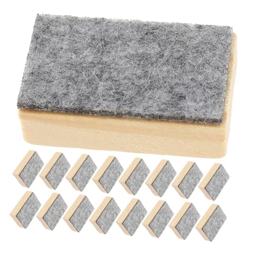 VILLCASE 24 Stück Teiliges Kleine Filz-holz Tafelschwämme Ergonomisch Geformt Staubreduzierend Schnelles Löschen für Lehrer Klassenzimmer Büro Zuhause von VILLCASE