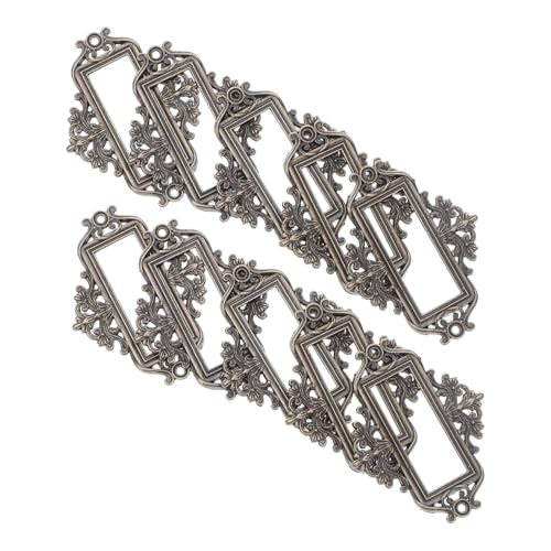 VILLCASE 24 Stück Teiliges Retro Metall Etikettenhalter mit Sicherem Kartenschlitz Vintage Schubladenbeschriftung für Büro Akten Schränke und Regale Vielseitig Einsetzbar und Einfach zu von VILLCASE