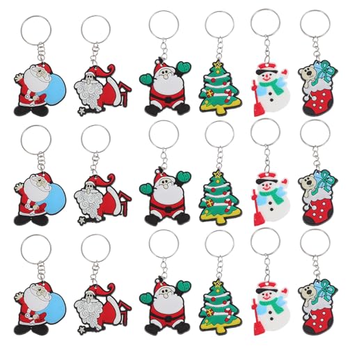 VILLCASE 24 Stück Weihnachts-schlüsselanhänger aus Gummi, 3d-weihnachtsmann-schneemann-strümpfe, Hängende Ornamente mit Schlüsselring, Weihnachtsmann-schlüsselanhänger für VILLCASE 24 Stück Weihnachts-schlüsselanhänger aus Gummi, 3d-weihnachtsmann-schneemann-strümpfe, Hängende Ornamente mit Schlüsselring, Weihnachtsmann-schlüsselanhänger für von VILLCASE