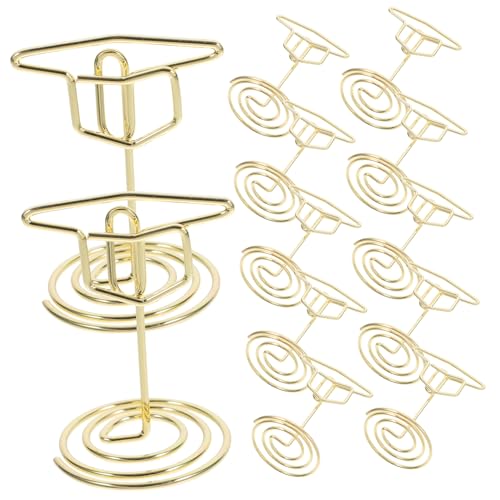 VILLCASE 25 Stück Multifunktionale Abschlussmütze Klammern Goldene Foto Display Ständer für Notizen Visitenkarten und Tischdekorationen bei Abschlussfeiern von VILLCASE
