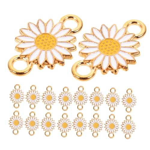VILLCASE 25 Stück Teiliges Blumen anhänger aus Langlebiger Legierung mit Doppelöffnung Flexible Schmuckverbinder für DIY Armbänder Halsketten Schlüsselanhänger und Kreative Bastelprojekte von VILLCASE