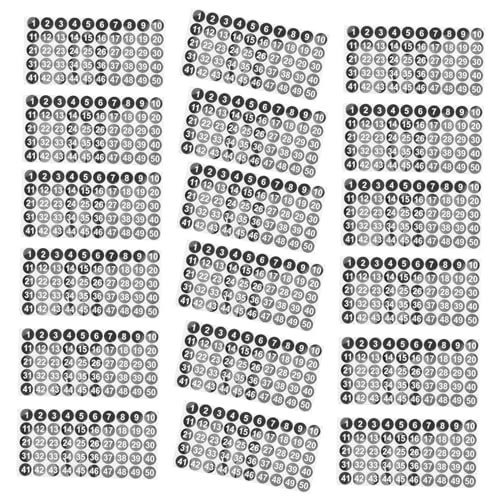 VILLCASE 25Blatt Selbstklebende Nummernetiketten für Büro Schule Lehrer Klassenzimmer Starke Haftung für Organisation und Klassifizierung von von VILLCASE