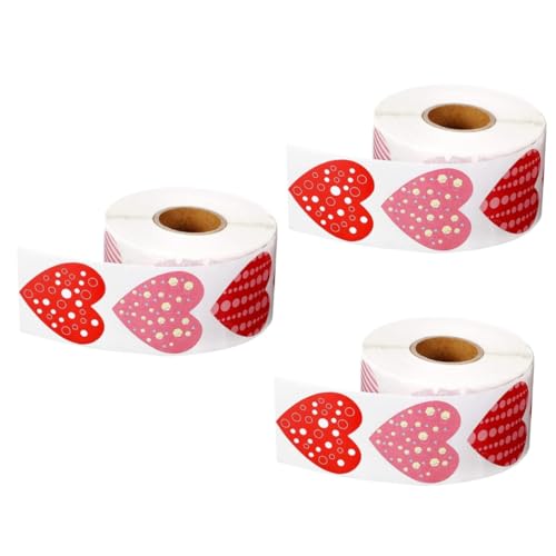 VILLCASE 3 Rollen Aufkleberherzen Hochzeitsdekorationen Valentinstag Herzetiketten Rosa Selbstklebende Etiketten Herzform Klebeetiketten Valentinstagsbedarf VILLCASE 3 Rollen Aufkleberherzen Hochzeitsdekorationen Valentinstag Herzetiketten Rosa Selbstklebende Etiketten Herzform Klebeetiketten Valentinstagsbedarf von VILLCASE