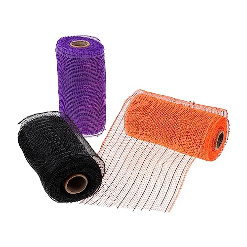VILLCASE 3 Rollen Halloween Dekoratives Netzband Schwarz Dunkelviolett und Orange für Diy Bastelprojekte Geschenkverpackungen und Blumenarrangements VILLCASE 3 Rollen Halloween Dekoratives Netzband Schwarz Dunkelviolett und Orange für Diy Bastelprojekte Geschenkverpackungen und Blumenarrangements von VILLCASE
