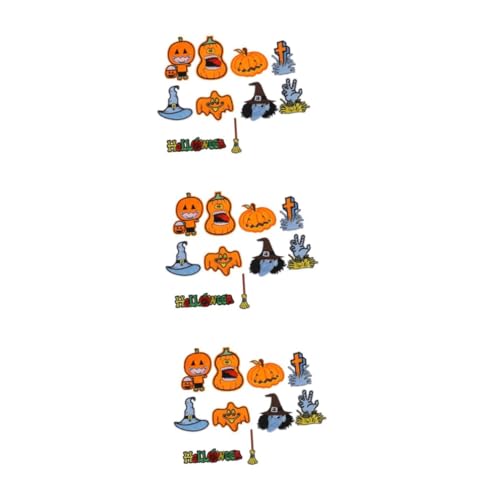 VILLCASE 3 Sätze Halloween Bestickter Stoffaufnäher Mit Nähjacke Halloween Patch Kürbis Hallo Benutzerdefinierter Aufnäher Dekoration Aufnäher Kleidung Stickerei Aufnäher Stoff 10 Stück * 3 von VILLCASE