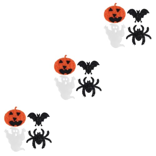 VILLCASE 3 Sätze Halloween Klebriges Tuch Drinnen Netze Fledermäuse Dekoration Schläger Geist Kürbisse Gruselig Halloween Wall Decor Weihnachtsdeko Halloween-patches Stoff 60 Stück * 3 von VILLCASE