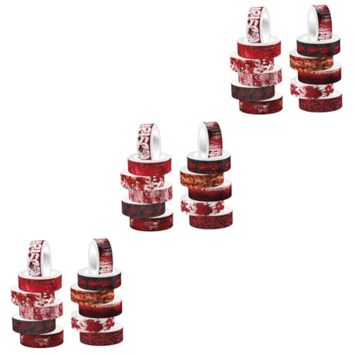 VILLCASE 3 Sätze Halloween Washi Tape Mit Blutfleck Muster Diy Klebeband Für Scrapbooking Handbücher Und Dekoration Für Halloween Projekte Und Bastelarbeiten 12 Rollen * 3 von VILLCASE