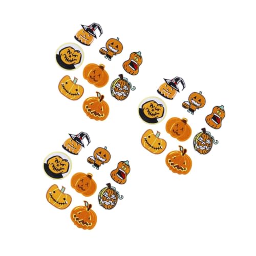 VILLCASE 3 Sätze Halloween-kürbis-patch-aufkleber Halloween-kleidungsflecken Gruselig Halloween-aufkleber Nähen Sie Auf Halloween-patches Festival Stoff-polyester-vliesstoff 8 Stücke * 3 von VILLCASE