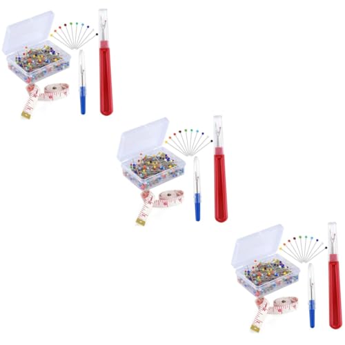 VILLCASE 3 Sätze Kreuzstich Werkzeugset Teile Bunte Stecknadeln mit Perlen Strapazierfähiger Nahtauftrenner und Maßband Nähset für Diy Handarbeiten und Handstickerei für VILLCASE 3 Sätze Kreuzstich Werkzeugset Teile Bunte Stecknadeln mit Perlen Strapazierfähiger Nahtauftrenner und Maßband Nähset für Diy Handarbeiten und Handstickerei für von VILLCASE