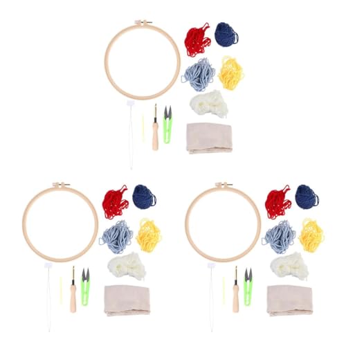 VILLCASE 3 Sätze Rundes Punch Needle Stickerei Set für Diy Kunsthandwerk mit Holzgriff und Buntem Garn für Kreative Projekte Lighthouse Muster VILLCASE 3 Sätze Rundes Punch Needle Stickerei Set für Diy Kunsthandwerk mit Holzgriff und Buntem Garn für Kreative Projekte Lighthouse Muster von VILLCASE
