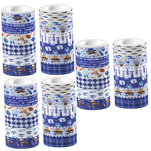 VILLCASE 3 Sätze Transparentes Rollband Kunsthandwerk Papa Regenbogen Vater Gold Klebeband Für Scrapbooking Bastelband Scrapbooking -vorräte Aufkleber 12 Rollen * 3 von VILLCASE