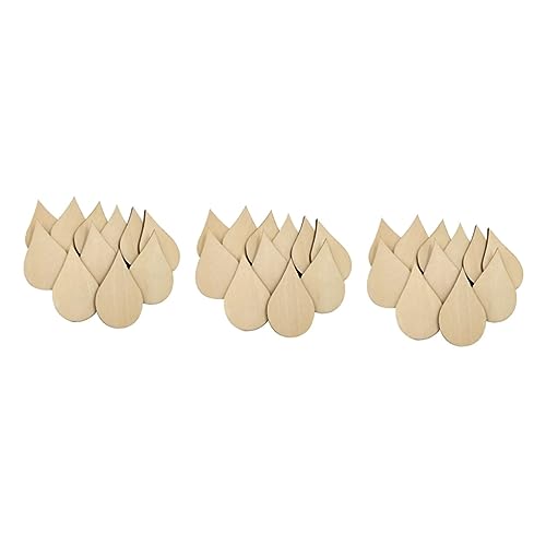 VILLCASE 3 Sets 50 Mm Holz Handgefertigt Chip Wassertropfen Form Handwerk Foto Prop 20 Stück * 3 von VILLCASE