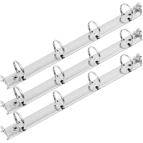 VILLCASE 3 Stück 4 Ring Binder Mechanismus, Metall Ringbuchringe für Ordner, Metall-Clip-Ringbuch für Papieraufbewahrung, Ordner, Planer, Zubehör, Format A4, 30.5cm, Silber VILLCASE 3 Stück 4 Ring Binder Mechanismus, Metall Ringbuchringe für Ordner, Metall-Clip-Ringbuch für Papieraufbewahrung, Ordner, Planer, Zubehör, Format A4, 30.5cm, Silber von VILLCASE