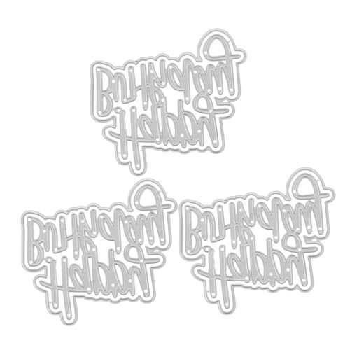VILLCASE 3 Stück Carbonstahl Stanzformen Teilig Happy Birthday Wort Stanzschablonen für Scrapbooking Fotoalbum DIY Karten Basteln Präzise Schneidewerkzeuge VILLCASE 3 Stück Carbonstahl Stanzformen Teilig Happy Birthday Wort Stanzschablonen für Scrapbooking Fotoalbum DIY Karten Basteln Präzise Schneidewerkzeuge von VILLCASE