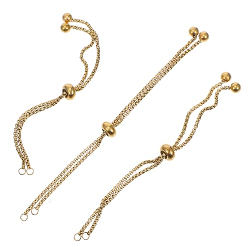 VILLCASE 3 Stück Einstellbare Perlen Schiebearmband Ketten für Schmuckherstellung Goldfarbene Verlängerungsketten für DIY Armbänder Passend für Verschiedene Handgelenkgrößen VILLCASE 3 Stück Einstellbare Perlen Schiebearmband Ketten für Schmuckherstellung Goldfarbene Verlängerungsketten für DIY Armbänder Passend für Verschiedene Handgelenkgrößen von VILLCASE