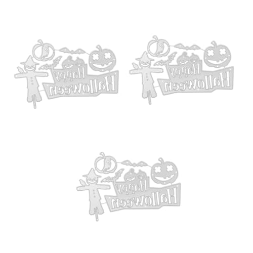 VILLCASE 3 Stück Halloween-Party sterben halloween basteln halloween decorations Sammelalbum stirbt sterben Schneiden Stanzformen aus Metall Stanzformen Schablone Kohlenstoffstahl Silver von VILLCASE