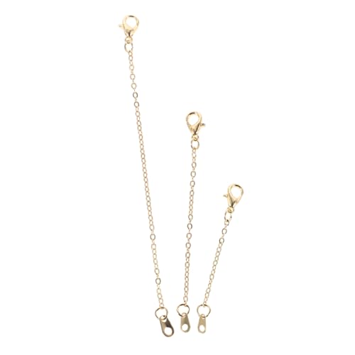 VILLCASE 3 Stück Kettenverlängerung für Schmuck Goldene Verlängerungskette für Armbänder und Fußkettchen Diy Schmuckherstellung von VILLCASE