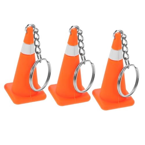 VILLCASE 3 Stück Mini Verkehrskegel Schlüsselanhänger Silikon Kreative Roadblock Anhänger für Handtaschen und Geldbörsen für Bau Themenpartys und von VILLCASE