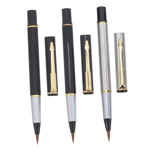 VILLCASE 3 Stück Nachfüllbare Wasserpinselstifte Pinselstifte Kalligraphie Mini Füllfederhalter Kalligraphie Stift Mit Weicher Spitze Füllfederhalter Sumi Malpinselstift von VILLCASE