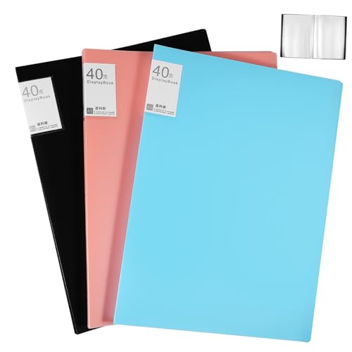 VILLCASE 3 Stück Portfolio Ordner mit Robuster Binder mit Kunststoffhüllen Schwarz Blau für Kunstwerke und Dokumente für Bürobedarf und Präsentationen VILLCASE 3 Stück Portfolio Ordner mit Robuster Binder mit Kunststoffhüllen Schwarz Blau für Kunstwerke und Dokumente für Bürobedarf und Präsentationen von VILLCASE