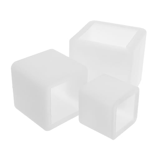 VILLCASE 3 Stück Teiliges Klare Silikonwürfel-formen Wiederverwendbare Transparente Flexible Silikonharz-gießformen Tiefe Quadratische Epoxidharz-moulds für DIY Kerzen Blumen Kunsthandwerk von VILLCASE