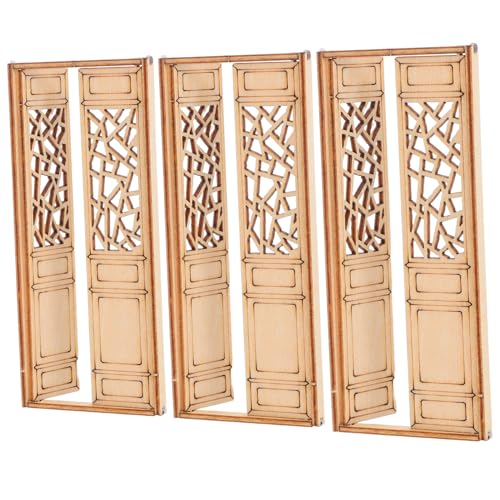 VILLCASE 3 Stück Teiliges Miniatur Doppeltüren Holz für Puppenhaus Unbemalte Dekorative Türen für DIY Spielumgebungen und Kreative Spielgestaltung Beige VILLCASE 3 Stück Teiliges Miniatur Doppeltüren Holz für Puppenhaus Unbemalte Dekorative Türen für DIY Spielumgebungen und Kreative Spielgestaltung Beige von VILLCASE