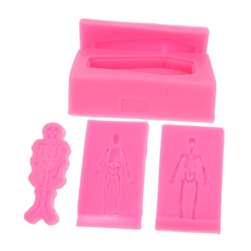 VILLCASE 3 Stück Teiliges Skelett Coffin Silikonform für Resin Gießen Langlebig Präzise Details Wiederverwendbar für DIY Schmuck Epoxidharz Schlüsselanhänger und Polymer Clay Dekorationen von VILLCASE