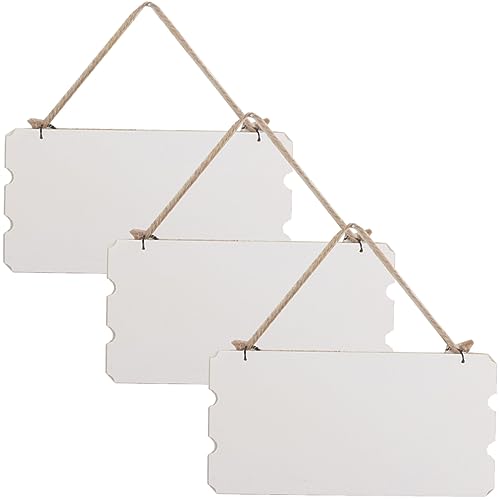 VILLCASE 3 Stück Unfertige Holzschilder mit Seil Diy Hängende Holzplaketten für Kreative Bastelprojekte und Weihnachtsdekoration Robust und Vielseitig Einsetzbar von VILLCASE