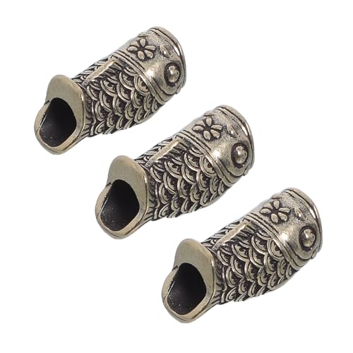 VILLCASE 3 Stück Vintage Kupfer Koi Fisch Anhänger Paracord Perlen Metall Charms für DIY Halsketten Armbänder Schlüsselanhänger Zubehör von VILLCASE