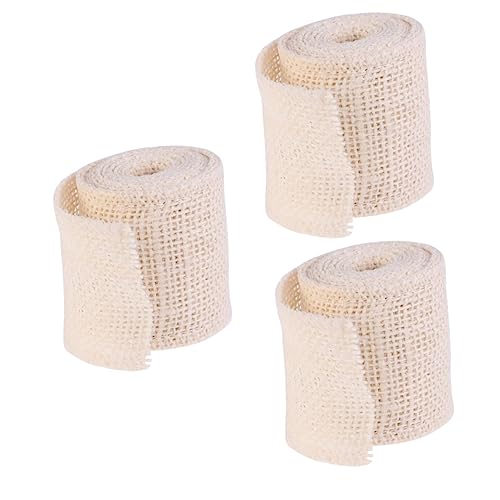 VILLCASE 3 Stücke Band Creme Jute 2m Rolle Handwerk Dekorationen Natürliche Material Breite Weihnachten Band von VILLCASE