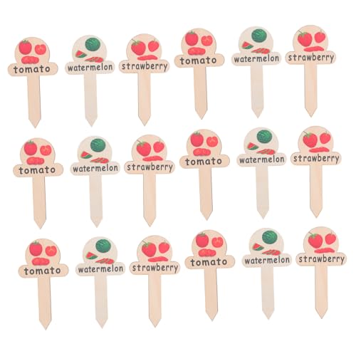 VILLCASE 30 Stück Holzpflanzenschild mit Eleganter Holzoberfläche Wetterfeste Etiketten für Gemüse Wie Erdbeeren Wassermelonen und Tomaten für Gewächshäuser und von VILLCASE