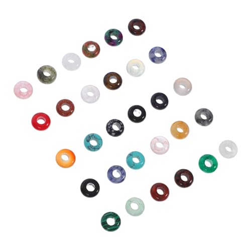 VILLCASE 30 Stück Naturstein Perlen Große Loch Rondelle Spacer Perlen für Diy Armbänder und Schmuckherstellung für Kreative Projekte VILLCASE 30 Stück Naturstein Perlen Große Loch Rondelle Spacer Perlen für Diy Armbänder und Schmuckherstellung für Kreative Projekte von VILLCASE