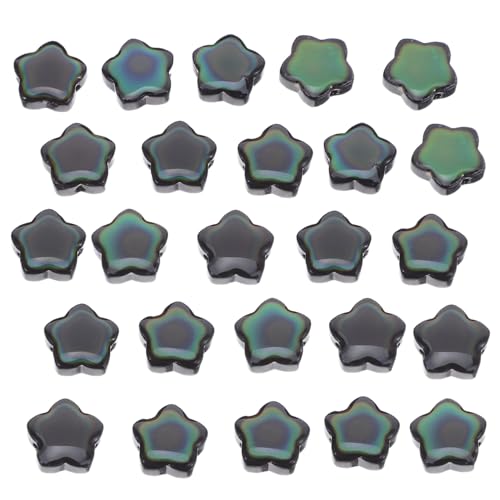 VILLCASE 30 Stück Teiliges Mini Stern Perlen Temperaturfühlende Farbwechsel Spacer Charms mit Großem Loch Fünfzackige Glasperlen für Schmuckherstellung Armbänder Halsketten Ohrringe DIY von VILLCASE